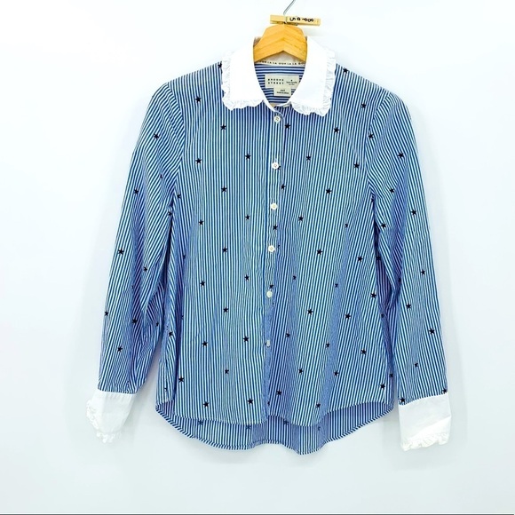 Kate Spade Twinkle Star Stripe Ruffle Button Front - Picture 3 of 10